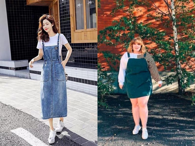 chọn yếm jean theo vóc dáng