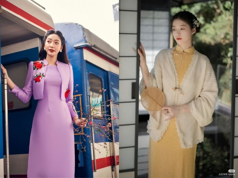 áo dài mặc áo khoác gì