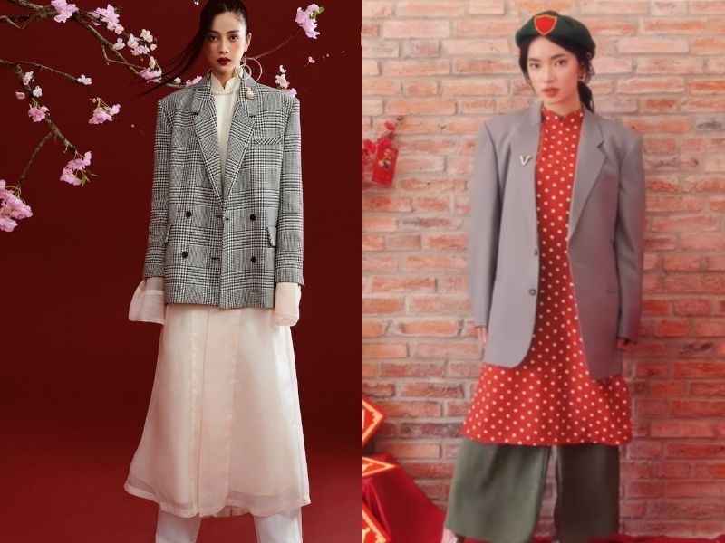 áo dài phối với áo khoác gì