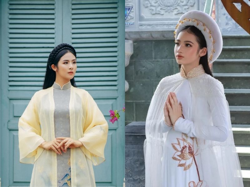 áo khoác mặc với áo dài truyền thống