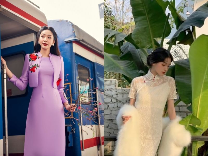 áo khoác mặc với áo dài