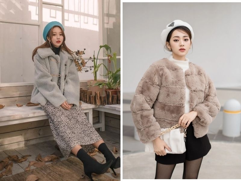 mix áo len cổ lọ, áo khoác lông