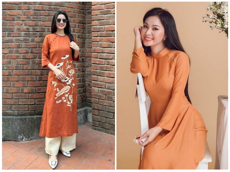 da ngăm mặc áo dài màu gì