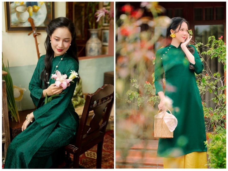 da ngăm mặc áo dài màu gì