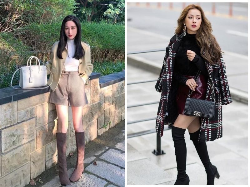 cách phối đồ với giày boot nữ cổ cao