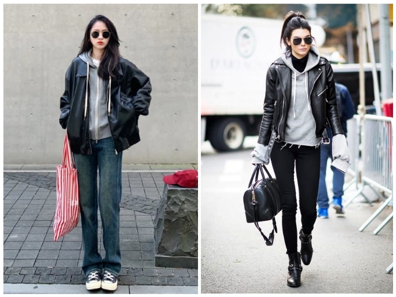 mix với áo khoác da