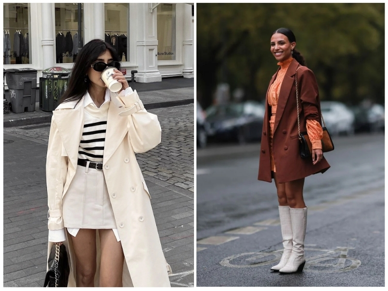 phối đồ với áo măng tô nữ dài