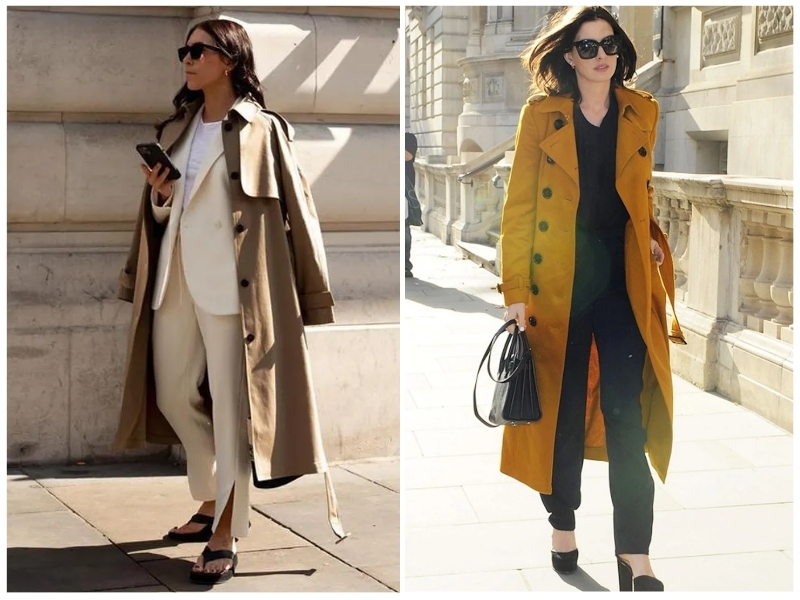 phối đồ với áo măng tô nữ dài