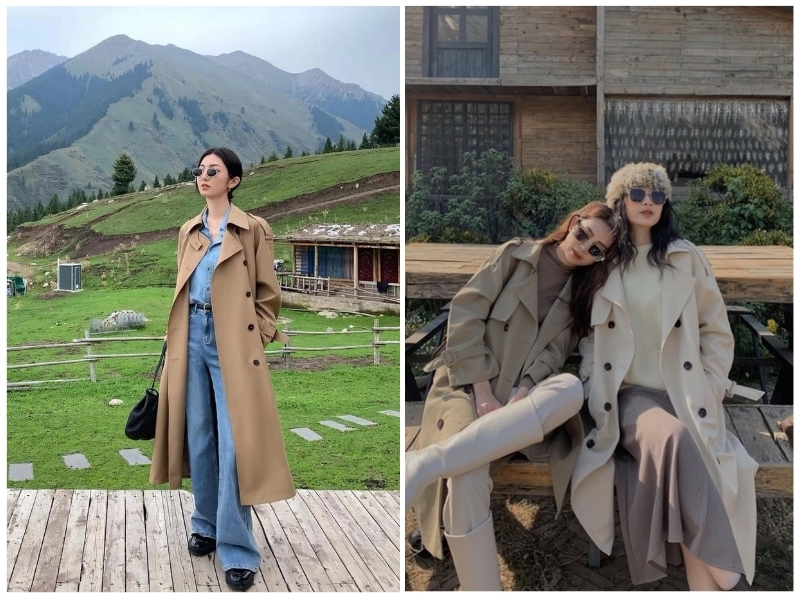 phối đồ với áo măng tô nữ dài