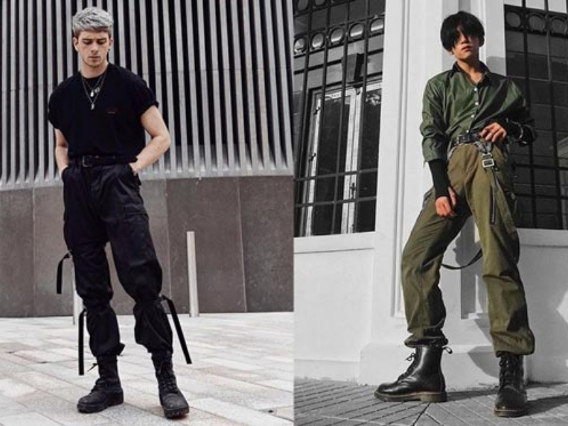 phối đồ với giày boot nam