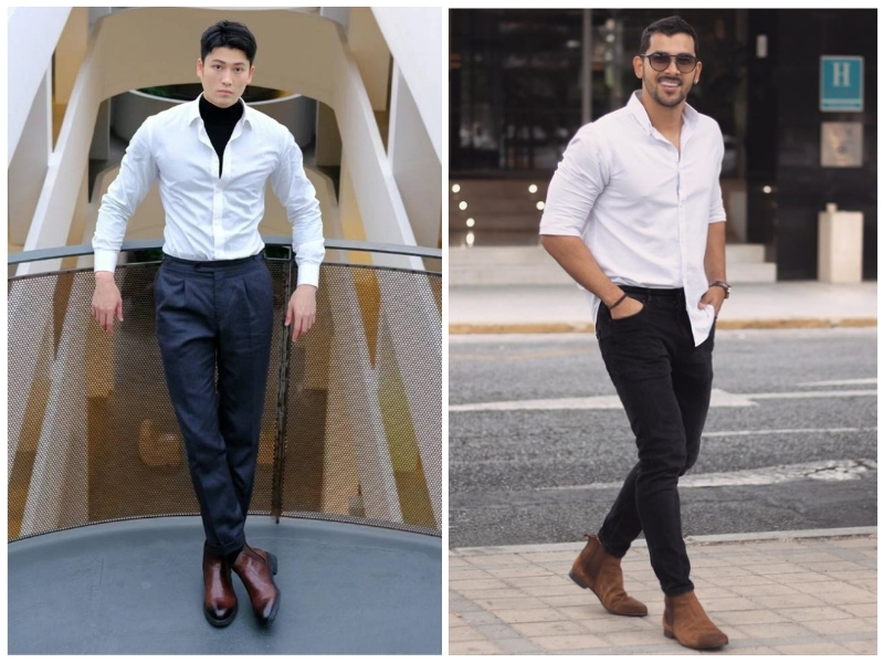 phối đồ với giày boot nam