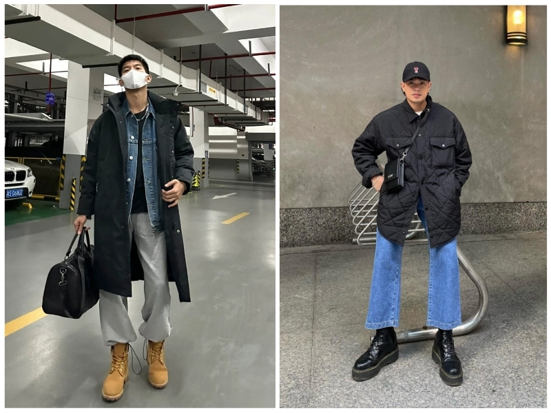 phối đồ với giày boot nam