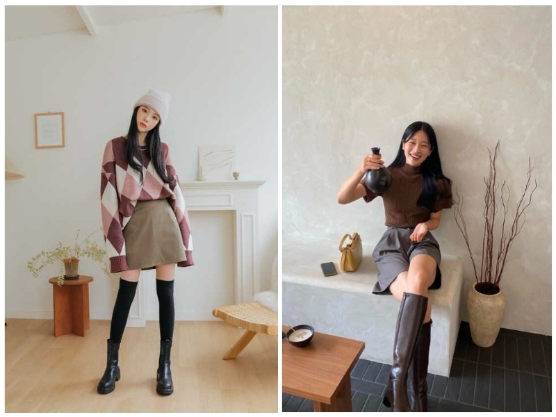 phối đồ với bốt cao cổ