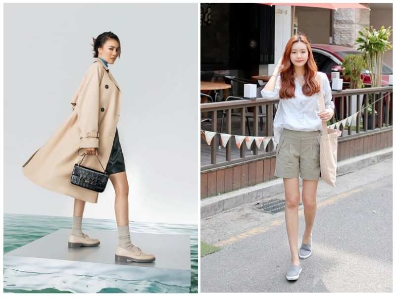 phối đồ với giày loafer nữ