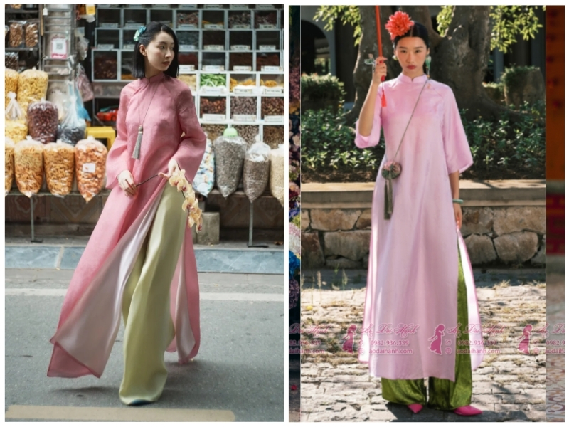 cách phối màu quần với áo dài