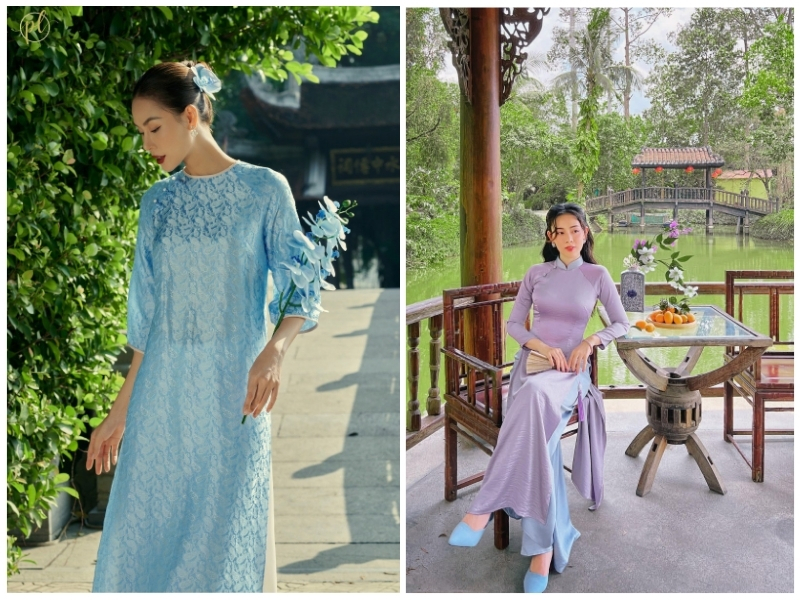 phối màu áo dài và quần