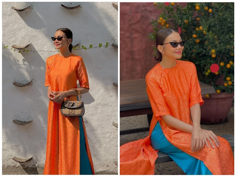 phối màu áo dài và quần