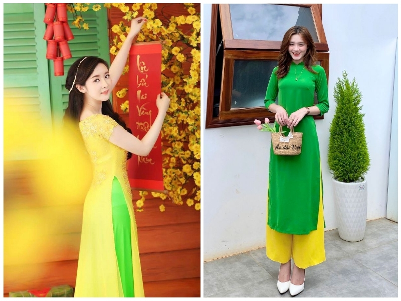 kết hợp màu vàng và xanh lá