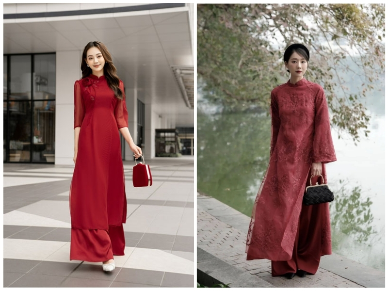 phối màu áo dài và quần