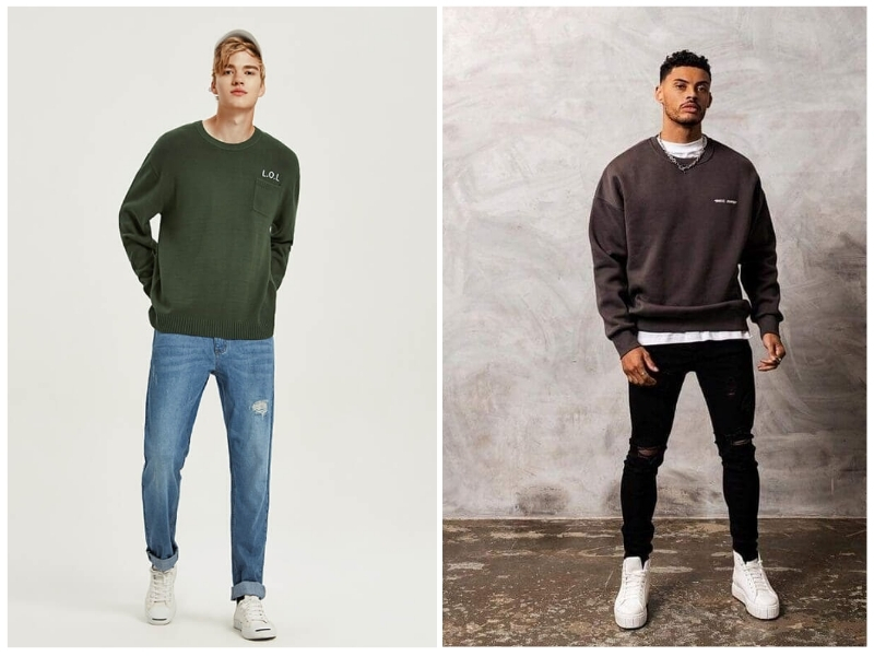 áo sweater mặc với quần gì