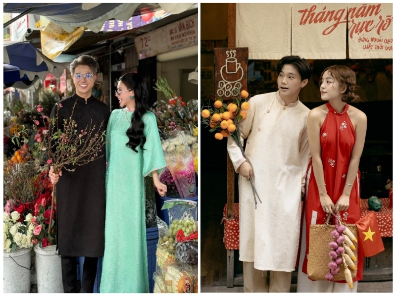 cách tạo dáng chụp ảnh áo dài tết