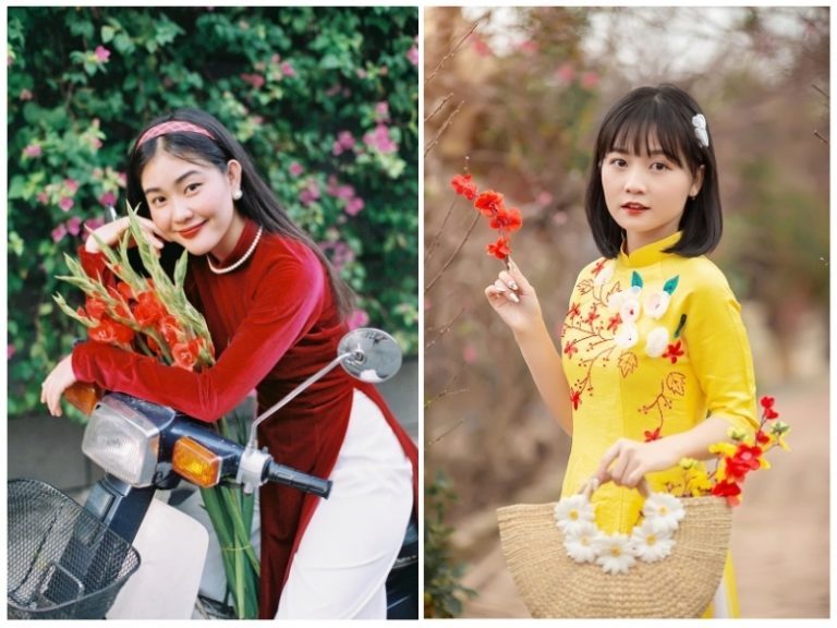 cách tạo dáng chụp ảnh áo dài tết