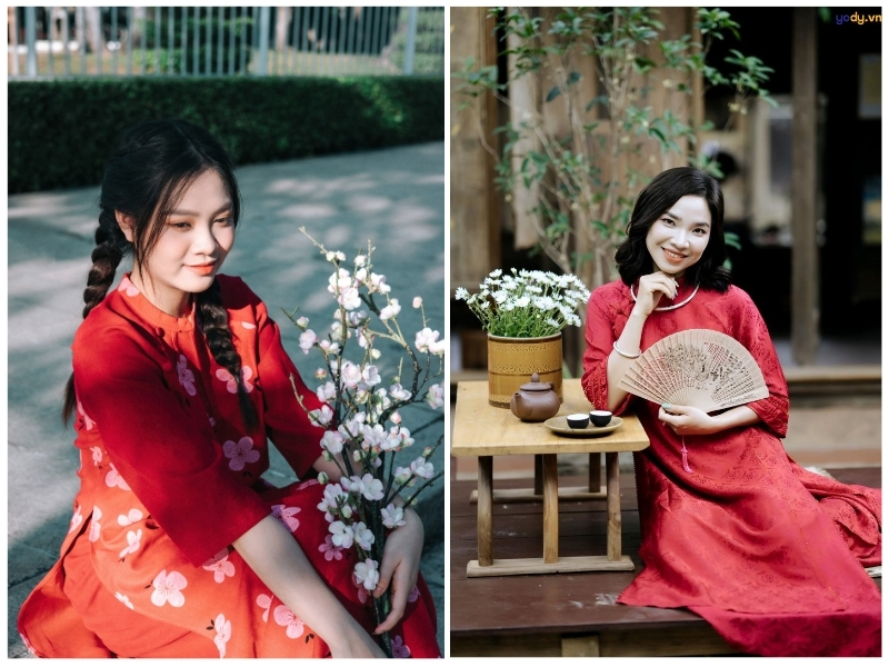 cách tạo dáng chụp ảnh áo dài tết