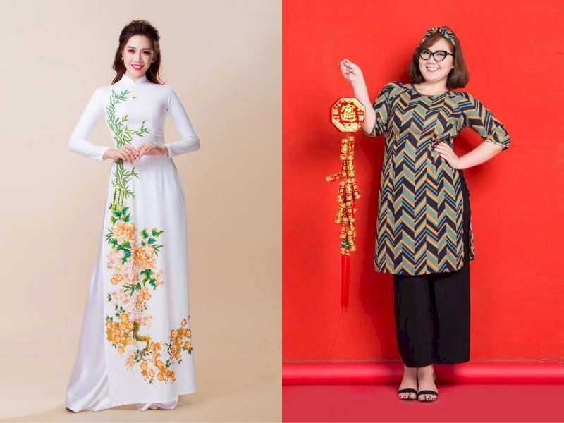 da ngăm mặc áo dài theo dáng người