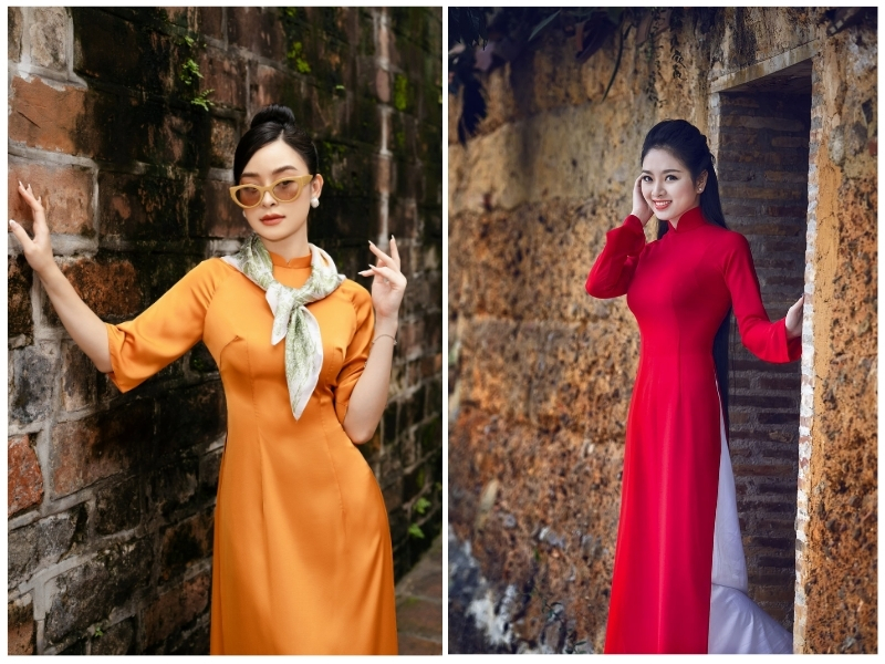 áo dài truyền thống kiểu trơn