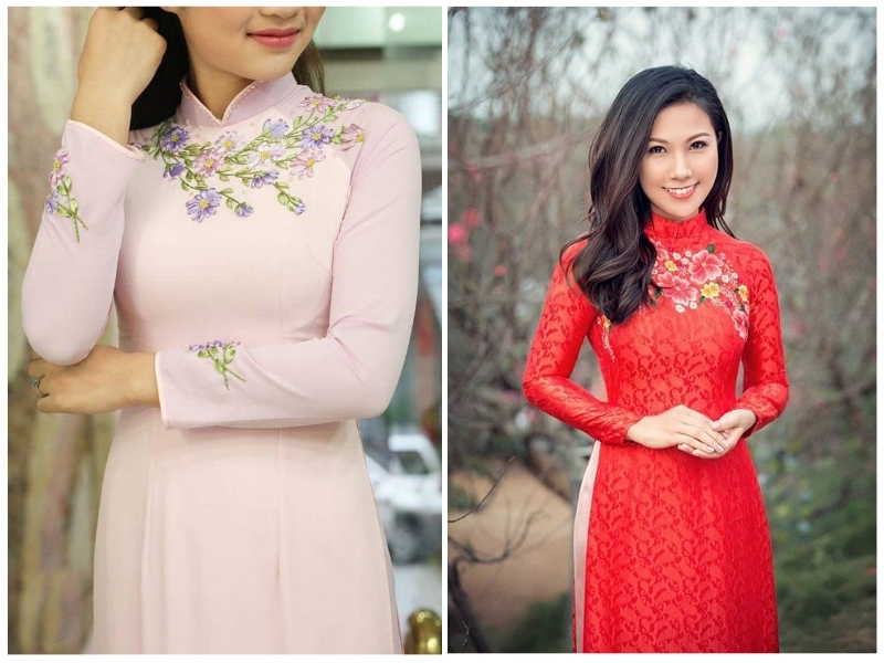 mẫu áo dài truyền thống đẹp