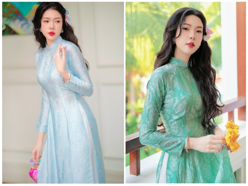 mẫu áo dài truyền thống đẹp