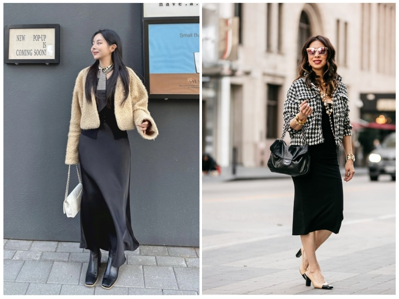 cách phối đồ với áo khoác dạ ngắn