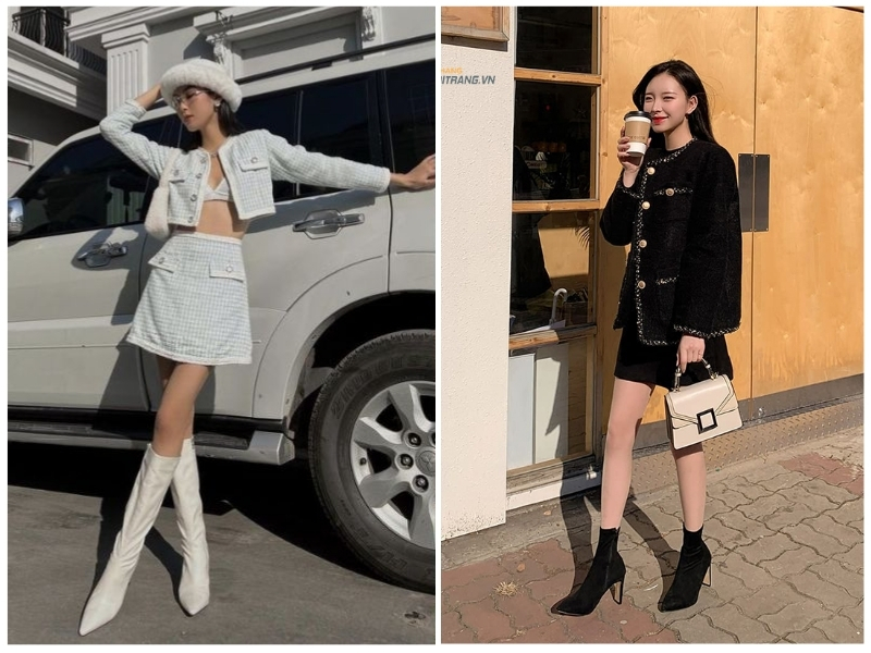 cách phối đồ với áo khoác dạ ngắn