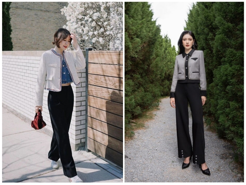 cách phối đồ với áo khoác dạ ngắn