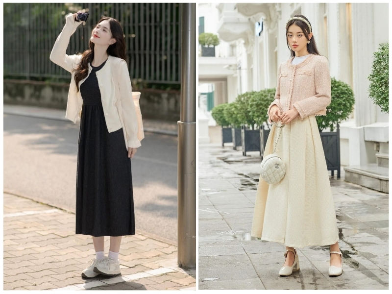 cách phối đồ với áo khoác dạ ngắn