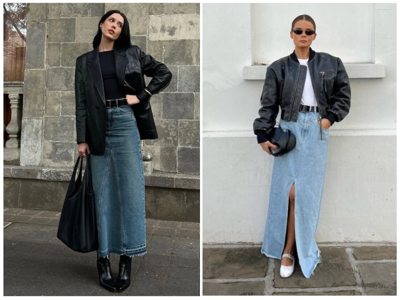 phối đồ với áo khoác da nữ