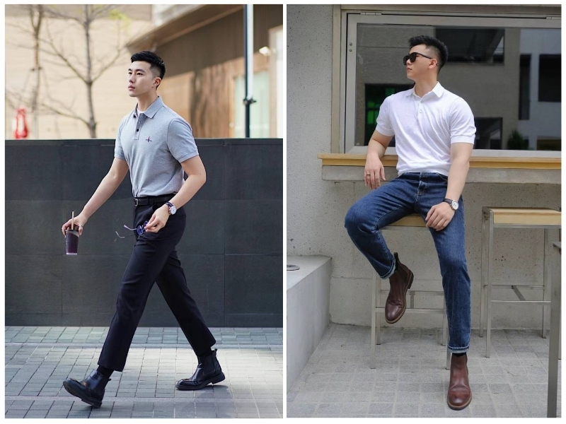 phối với áo polo nam