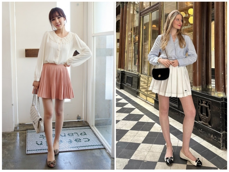 phối đồ với giày búp bê