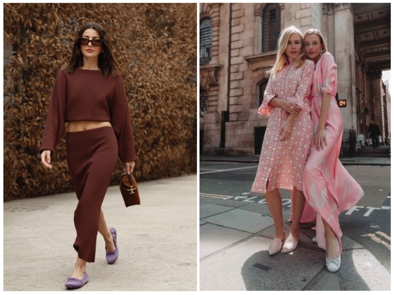 phối đồ với giày búp bê