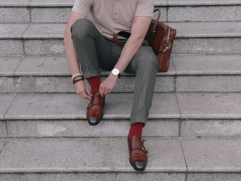 phối giày với quần âu nam