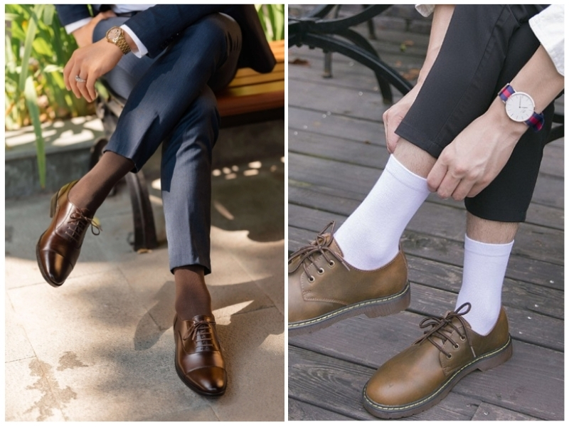 phối tất với giày tây