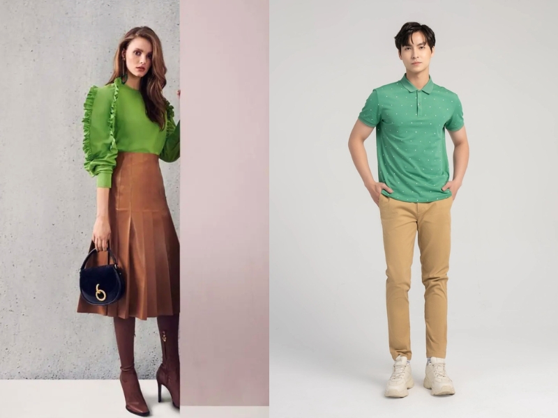áo xanh lá phối quần màu gì