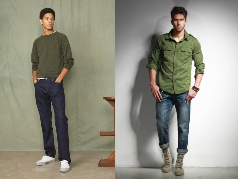 áo xanh lá kết hợp quần màu gì