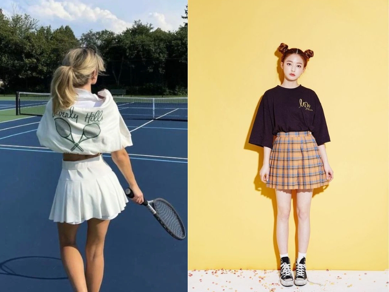 phối chân váy tennis