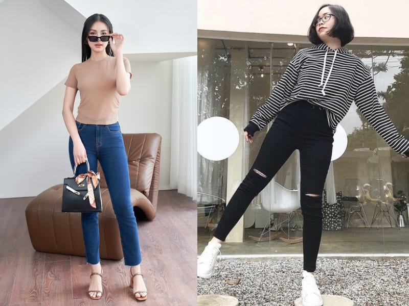 quần tregging mặc với áo gì