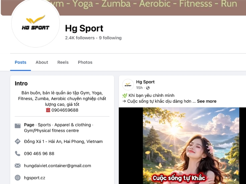 Mẫu quần áo thể thao nổi bật tại cửa hàng HG 