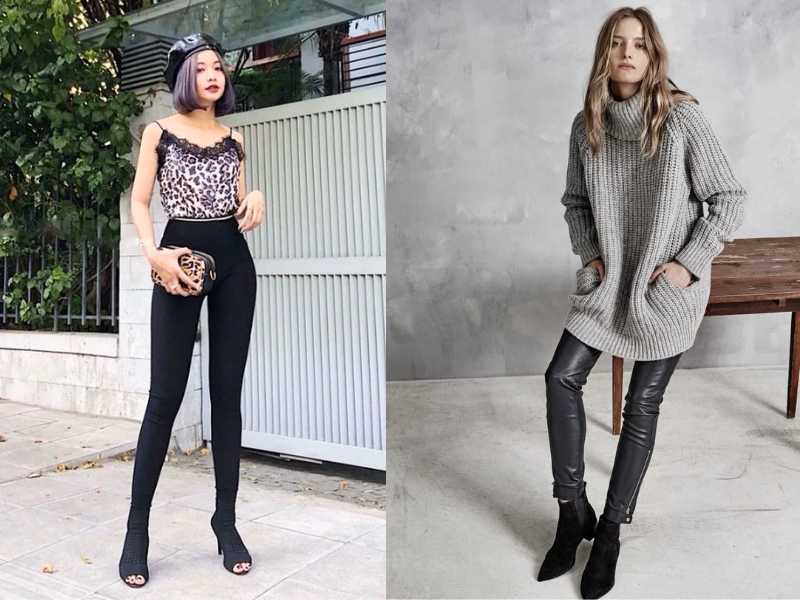 cách phối quần legging với áo