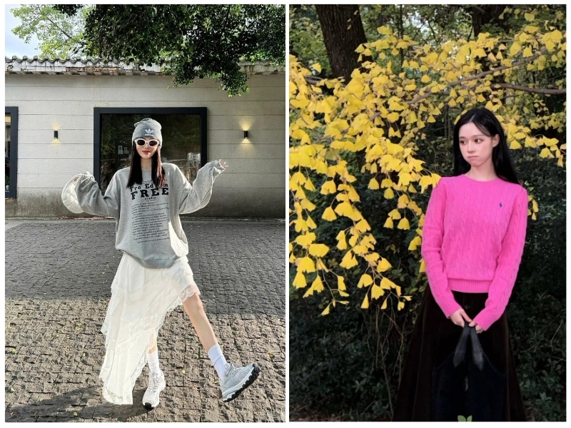 phối đồ với áo sweater nữ