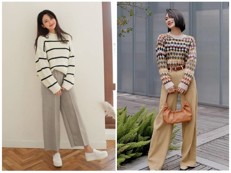phối đồ với áo sweater nữ