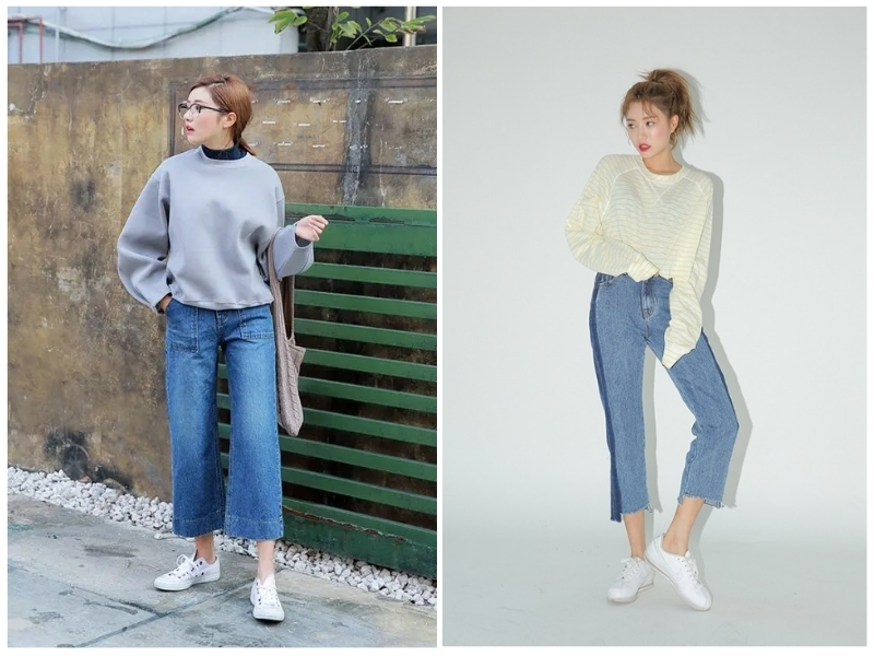 phối đồ với áo sweater nữ